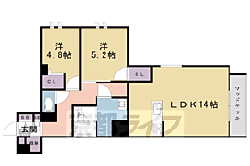 京都府京都市下京区西洞院通六条下る西側町（賃貸マンション2LDK・1階・63.55㎡） その2