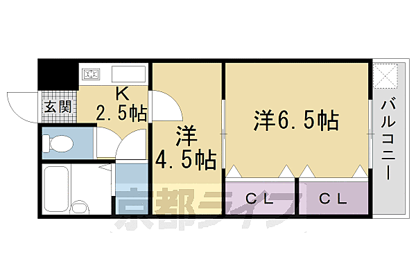 リ・ミラリオ 103｜京都府京都市右京区梅津中村町(賃貸マンション2K・1階・30.00㎡)の写真 その2