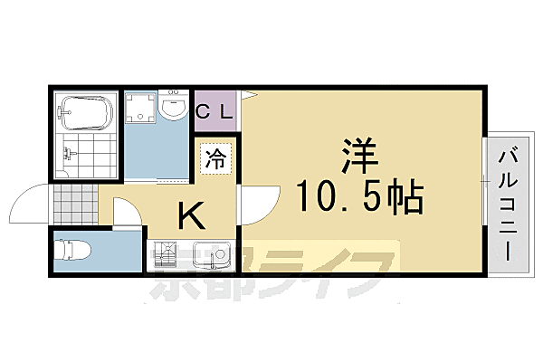 フェリーチェ桂 101｜京都府京都市西京区川島有栖川町(賃貸アパート1K・1階・32.00㎡)の写真 その2