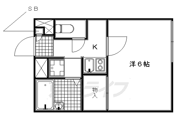 レオパレスＳＵＺＵＥ 201｜京都府京都市南区東九条柳下町(賃貸アパート1K・2階・19.87㎡)の写真 その2