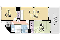 阪急京都本線 西山天王山駅 徒歩15分の賃貸マンション 1階2LDKの間取り