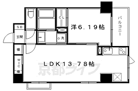 京都府京都市下京区郷之町（賃貸マンション1LDK・8階・47.26㎡） その2