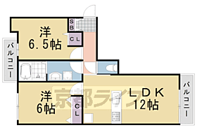 オーヴォ今津 101 ｜ 京都府亀岡市千代川町今津2丁目（賃貸アパート2LDK・1階・57.47㎡） その2