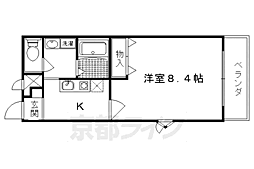 アムールクラガノ 1Kの間取図画像
