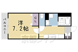 カーサ・セレノ 1階1Kの間取り