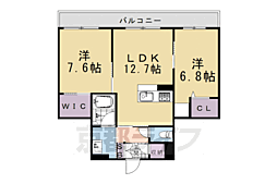 シャーメゾン ル・ボヌール 2LDKの間取図画像