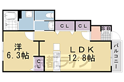 グレイスフル2 1階1LDKの間取り