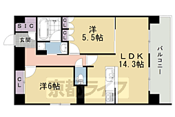 パラドール:Y 2LDKの間取図画像