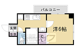 UnCastello西院 1Kの間取図画像