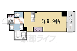 LW京都桜邸 ワンルームの間取図画像