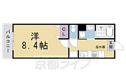 サンクスパレ千代原 1Kの間取図画像