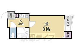 Accueil五条 1Kの間取図画像
