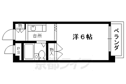 ハーフタイム21 1Kの間取図画像