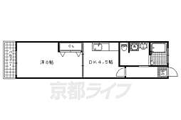 リンツ北山 1DKの間取図画像