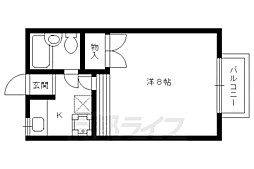 ハイム山喜 1Kの間取図画像