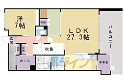 ユニーブル京都紫野 1SLDKの間取図画像