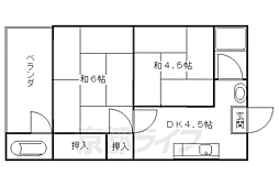 グリーンハイツ 2DKの間取図画像