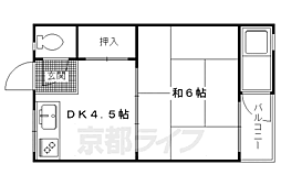 ヤングマンション 1DKの間取図画像