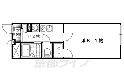 レオパレス山科御陵 1Kの間取図画像