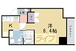 ザ・パークレジデンス京都駅前 1Kの間取図画像