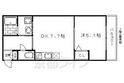 Grange京都岡崎 1DKの間取図画像