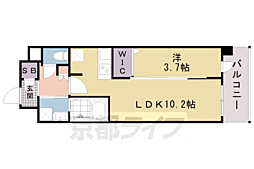 アドバンス京都クラッセ 1LDKの間取図画像