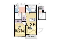 カーサ紙屋川 1LDKの間取図画像