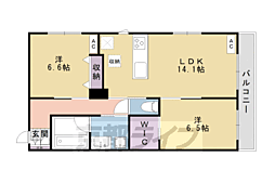 神楽グレース上桂 2LDKの間取図画像