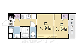 MJC京都EsTRUTH 2Kの間取図画像
