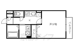 ディアコート一乗寺 1Kの間取図画像