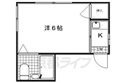 ヴィラ中島町 1Kの間取図画像
