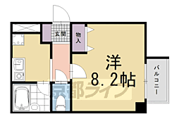 ベレヴュー東山 1Kの間取図画像