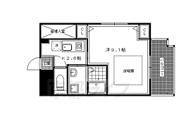 グリーンヒル冷泉通 1Kの間取図画像