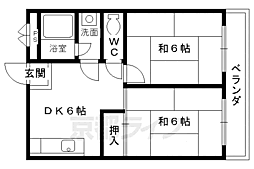 ハイツ吉田 2DKの間取図画像