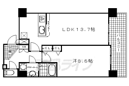 スワンズ京都油小路 1LDKの間取図画像