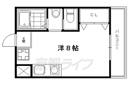 エステート三条ビル ワンルームの間取図画像
