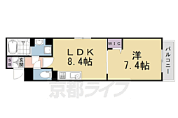 SFLAT円町 1LDKの間取図画像
