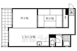 四條グランドハイツA棟 2LDKの間取図画像