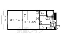 グランハイツ西ノ京 1DKの間取図画像