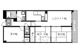 ユニライフ宇治六番館 3LDKの間取図画像