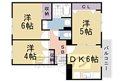 ヴィラ温井 3DKの間取図画像