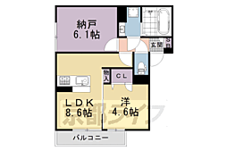 グランナッシム西京極 1SLDKの間取図画像