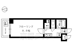 エスポワール聚楽 1Kの間取図画像