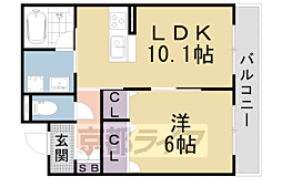 アイランドトライコムト 1LDKの間取図画像