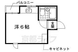 未麗仁和寺 ワンルームの間取図画像