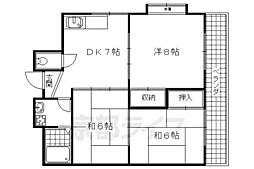 関生ハイツ 3DKの間取図画像