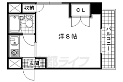 フォレスト 1Kの間取図画像