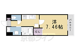 リバーストン 1Kの間取図画像