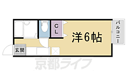 フレンズ 1Kの間取図画像