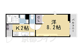 リバーストン 1Kの間取図画像
